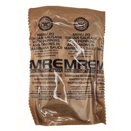 Genuine Military MRE - Menu 20 Italian Sausage With Peppers And Onions with 2026 Inspection Date - MRE Meals Ready To Eat