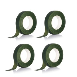 4 Rolls 0.5 inch Wide 30Yard/Roll Floral Tapes for Bouquet Stem Wrap Florist Craft Projects (Dark Green)