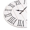 BEW 24 inch Farmhouse Wall Clock, Large White Wood Wall