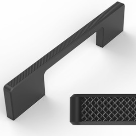 Chibery 10 Pack 5 inch Hole Centers Cabinet Pulls, Matte Black Cabinet Handles, Aluminum Alloy Gold Hardware for Kitchen Cabinets Cupboard Drawers Closet Dressers Bathroom