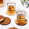 Acacia Wood Drink Coasters (Dark Brown, 8 Pack)