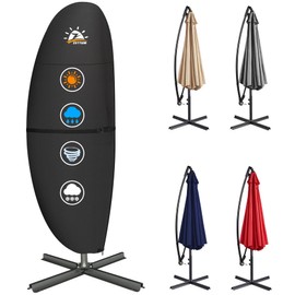 Zettum Patio Umbrella Cover - 600D Outdoor Cantilever Umbrella Cover Waterproof & Heavy Duty, Large Offset Umbrella Cover Banana Parasol Cover for 12 - 14 FT Umbrellas