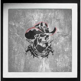 Cowboy Skull Stencil – Reusable 10 Mil Mylar Template for Painting – Use with Spray Paint, Airbrush, Acrylics, Fabric & Chalk Paint – Western Skeleton Design – Made in USA (14.5x12 sheet (inches))