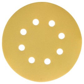 Dura-Gold Premium 5" Gold Sanding Discs - 600 Grit (Box of 50) - 8 Hole Pattern Dustless Hook & Loop Backing Sandpaper for DA Sanders, Aluminum Oxide Abrasive - Sand Automotive Paint, Woodworking Wood