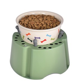 PegSet My Bowl Stand | 5” Elevated Stand for Any Dog Bowl up to 7.5” Width, Made in USA, Lift Your Pet’s Food or Water, Reduces Joint Strain, Sturdy + Washable + Stackable, Adjustable Raised Feeder