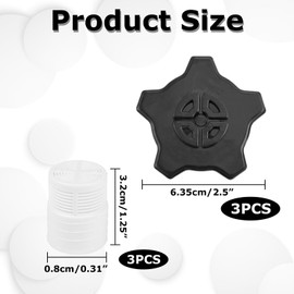 Gyinere 3 Pcs Sx180la Sand Filter Drain Cap,Sand Filter Drain Plug,Pool Sand Filter Drain Cap,Drain Cap Assembly Compatible with Series S180t, S210t, S220t, S230t S244t Sand Filters(Black)