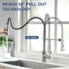 Matte Black Touchless Kitchen Faucet with Pull Down Sprayer, Motion