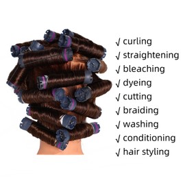 Hairingrid Mannequin Head 20"-22" 100% Human Hair Hairdresser Cosmetology Mannequin Manikin Training Head Hair and Free Clamp Holder (1906LB0414)