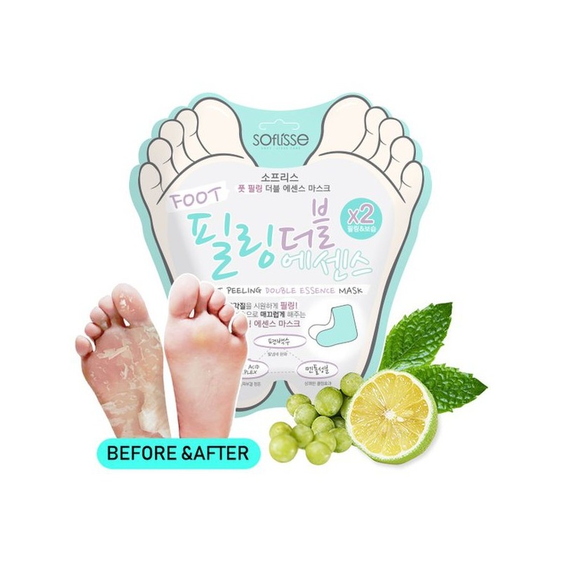 소프리스 풋 필링 더블 에센스 발각질제거 마스크 Sofris Foot Peeling