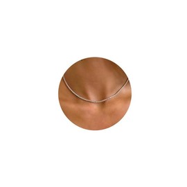 SVNXI Tennis Necklace 14K Gold Plated/Silver Sparking Rhinestone Choker Necklaces Dainty Crystal Cubic Zirconia Bridal Wedding Jewelry for Women (13inch 3mm Silver)