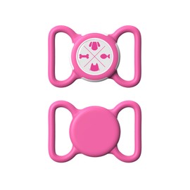 AmxminaID Waterproof Holder for Dog Collar, Tracker Protective Case, Holder for Dog Collar, Silicone Soft Lightweight (Rose, Large)