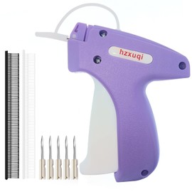 Stitch Gun for Clothes - Handheld Stitch Gun Quick Clothing Fixer - Mini Sewing Kit Micro Tagging Gun - Includes 5 Needle, 1000 Black Fasteners & 1000 White Fasteners, LightPurpleWhite