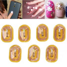 Glowing NFC Nail Stickers, 7 Colors Self Adhesive Fashionable NFC Lighting Nail Stickers, Smart LED Light Source NFC Nail Art Tips for Girls for Mobile Phone