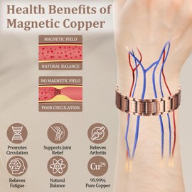 Heavenly Metals Men's Pure Copper Bracelet – TitanEdge Style – 3X Strong Neodymium Magnets – Solid Copper Magnetic Jewelry – Adjustable Fit, Gift Box & Sizing Tool – USA Brand