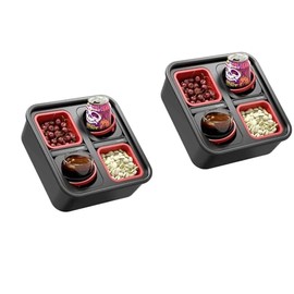 2 Pack Couch KIT SELF Balancing Console Outdoor Indoor Cup Holder Original Tray - Drinks & Snacks Sofa Caddy, Table with Storage and Organizer - for Living Rooms, RV, and Cars, Black, for Gift