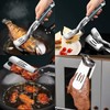 2Pcs Kitchen Cooking Tongs,Grill Clamp Spatula,Multi Functional Grill Clip 2-in-1,304
