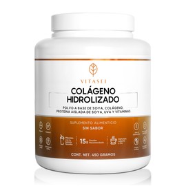 Vitasei Colágeno Hidrolizado a Base de Soya, Sabor Coco y Sin Sabor, 450g                                                                             