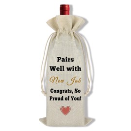 Ximalun New Job Gifts for Women Men Congratulations Gifts Pairs Well with New Job Wine Bag Promotion Gift Leaving Gifts for Colleague Goodbye Farewell Going Away Gifts