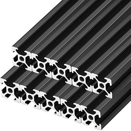 10 pcs 1000 mm 2020 Aluminum Extrusion European Standard Anodized Linear Rail Industrial Aluminum Profiles for 3D Printer Parts and CNC DIY CNC Workbench (Black, V Style)
