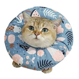 Product Image: Waterproof Elizabeth color, after surgery, licking, adjustable size, cute cat pattern, blue, fluffy (ice cream, S)
