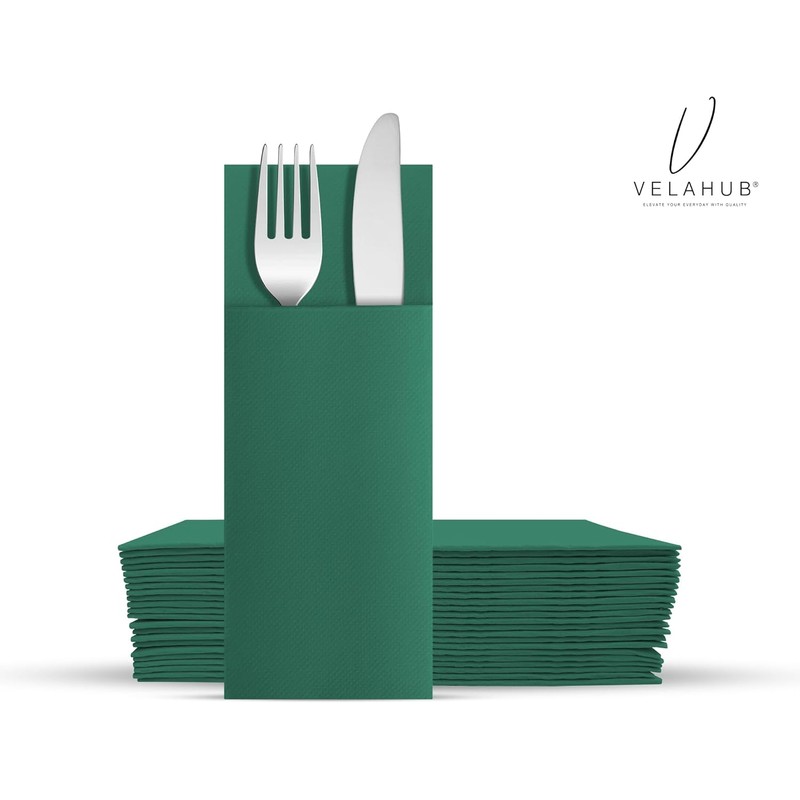 VelaHub Airlaid 50 Cutlery Personal Care, High-Quality Disposable Napkin, 32