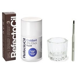 RefectoCil Hair Tinting Kit – Cream Dye + Liquid Developer + Mixing Brush | Professional Salon-Quality Results, Long-Lasting Color