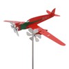 Qcwwy Airplane Windmill Metal 3D Red Rustproof Aircraft Wind Chime
