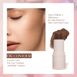 Contour Highlighter Blush Sticks - Cream Contour Bronzer Stick for Cheeks Eyes Lips, Long Lasting Waterproof Smooth Makeup Sticks for All Skin Type Face Makeup (06#, 20g)