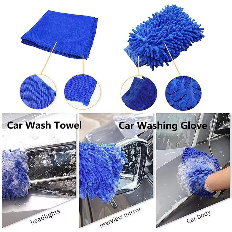 27PCS Car Cleaning Brushes Polishing Pads Waxing Buffing Sponge Pad
