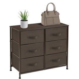 Sorbus Dresser with 6 Drawers - Furniture Storage Tower Unit for Bedroom, Hallway, Closet, Office Organization - Steel Frame, Wood Top, Easy Pull Fabric Bins (6 Drawer - Brown)