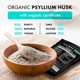 Nature Diet Organic Bio Psyllium Husk | 450 g | 95% Purity | High-Fibre Content | Vegan & Gluten-Free | EU Organic Certified | by Nature Diet