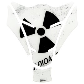 BIKE-label Tank Pad Motorcycle Sticker Radioactive White Universal Tank Protector 500762
