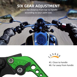 Upgrade Universal 7/8" 22mm Handlebar Brake Master Cylinder Clutch Lever Set Left & Right Motorcycle Levers Compatible with Yamaha Honda Kawasaki Suzuki Harley(Green)