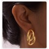 ZARD Chain Link Drop Earrings In 18K Gold Plating