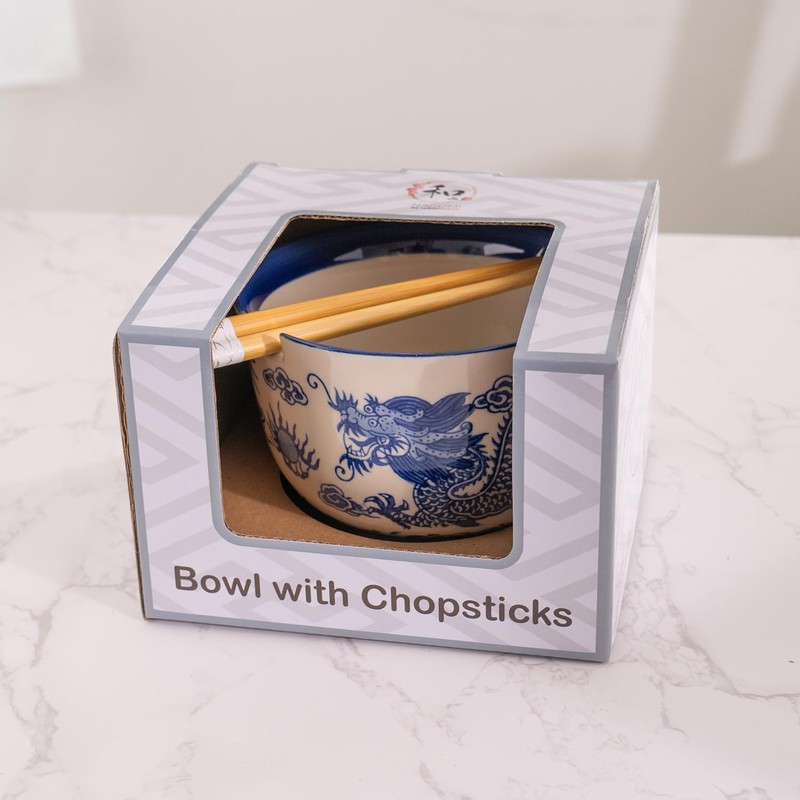 Urban Tokyo Handpainted Ceramic Glazed Japanese Ramen Udon Noodle Rice