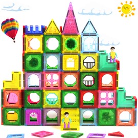 OSDUE 42 Pieces Magnetic Building Blocks Toy, Magnetic Toy Magnets Children, Montessori Toy Sharing, Christmas Birthday Gift from 3 4 5 6 7 8 Years Boys Girls (Colour)