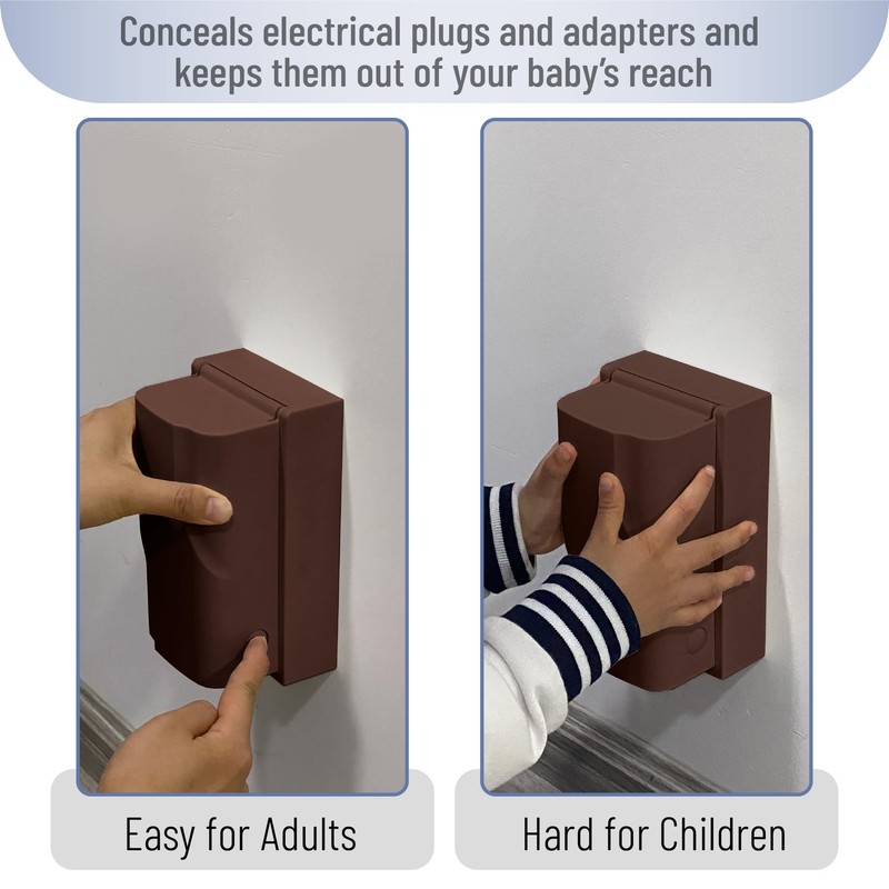 Bates - Baby Safety Outlet Cover Box, Brown, Outlet Covers
