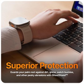 UPPERCASE GhostShield Premium Palm Rest Protector Skin Cover Set, Scratches and Wear Protection, Compatible with MacBook Pro 14" 2021 2023 M1/M2/M3 Pro/Max, A2442 A2779 A2918 A2992 (Space Black)