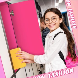 AmazingSpark 4 Pcs 36 x 12 Inches School Locker Magnetic Wallpaper Removable Locker Accessories Decor Wall Magnetic Sticker Trimmable Easy Install for Student School University Office(Rose Pink)