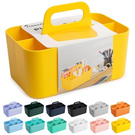 Tiawudi Multipurpose Caddy Organizer, Plastic Caddy with Handle, Stackable Desk Organizer for Stationery, Marker and Pencil, Office Supplies Organizer, Dorm Caddy