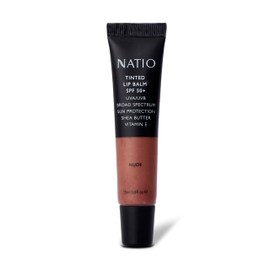 Natio Australia Tinted Lip Balm SPF 50+ Nude, 15ml - Shea Butter & Vitamin E - Hydrating, Ultra Moisturising, UVA/UVB Broad Spectrum Protection - Made in Australia