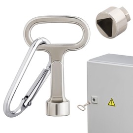 Vivantia Triangular Utility Key with Carabiner, 9x9x9mm Triangular Socket, Heavy-Duty Zinc Alloy for Gas/Water/Electric Meter Boxes & Cabinets, Anti-Lost Kit
