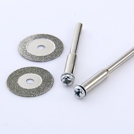 GAOHOU T052 10pc 18mm Diamond Cutting Off Disc Wheels 2 Mandrel for Dremel Rotary Tools