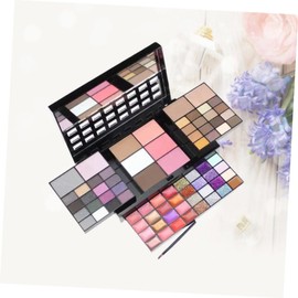 Minkissy 74 Color Eyeshadow Palette Lip Gloss Blush Women's Makeup Kit Pressed Powder Set Portable