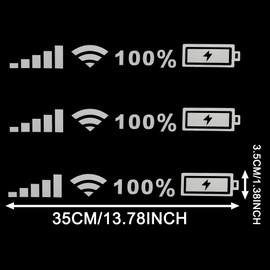 TOMALL WiFi Battery Signal Power Vinyl Reflective Stickers for Car Windshield Auto Waterproof WiFi Decoration Mobile Phone Logo Decals for Cars Trucks Window Bumper Trunk Laptop Walls (White-3 Pcs)