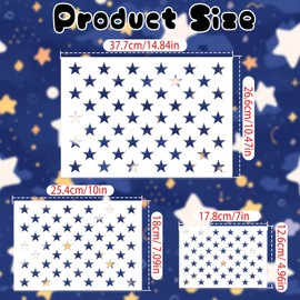3pcs Star Stencils for Painting, 50 American Flag Star Stencil, 3 Sizes Large Plastic Stencil Template for Painting on Wood, Fabric, Paper, Airbrush, Walls Art