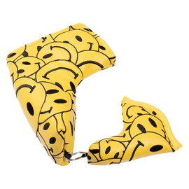Putter Cover, Pin Type, Golf Headcover, Compatible with Scotty Cameron, Odyssey, Magnetic Closure, Smile, Pin Type, New Smile (Yellow)