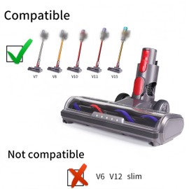 Replacement Vacuum Head Compatible with Dyson V7, V8, V10, V11, V15, SV10, SV12, SV14 Cordless Vacuum Cleaners, Cleaner Head Attachment Suitable for Carpets ＆ Hardwood Floor (S-Shaped-White)
