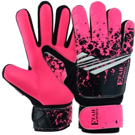 EFAH SPORTS Football Goalkeeper Gloves for Boys, Children, Teenagers, Football Goalkeeper Gloves with Super Grip Palms (Pink, Size 7 Suitable for Size S-M Adult)