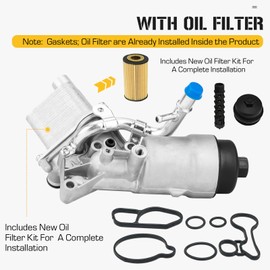 Youxmoto Engine Oil Cooler Filter Housing Assembly Adapter, 2011-2020 for Chevy Cruze Sonic Trax/for Buick Encore 1.4L Turbo, Replace for 55566784 650039 88179-91400, with Gaskets Cap,